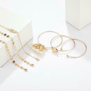 6pcs Boho Tassel Shell Bracelet Retro Pineapple Slice Bangles Women Jewelry A