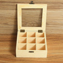 9 Compartment Display Case Wooden Tea Coffee Display Case Organizer Storage Box