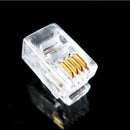 100 pcs RJ11 Modular Plug Telephone 4P4C Connector/ES