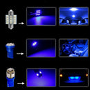 11 Pieces Universal Blue Car LED Wedge Light T10 & 31mm Map Dome Light Lamp
