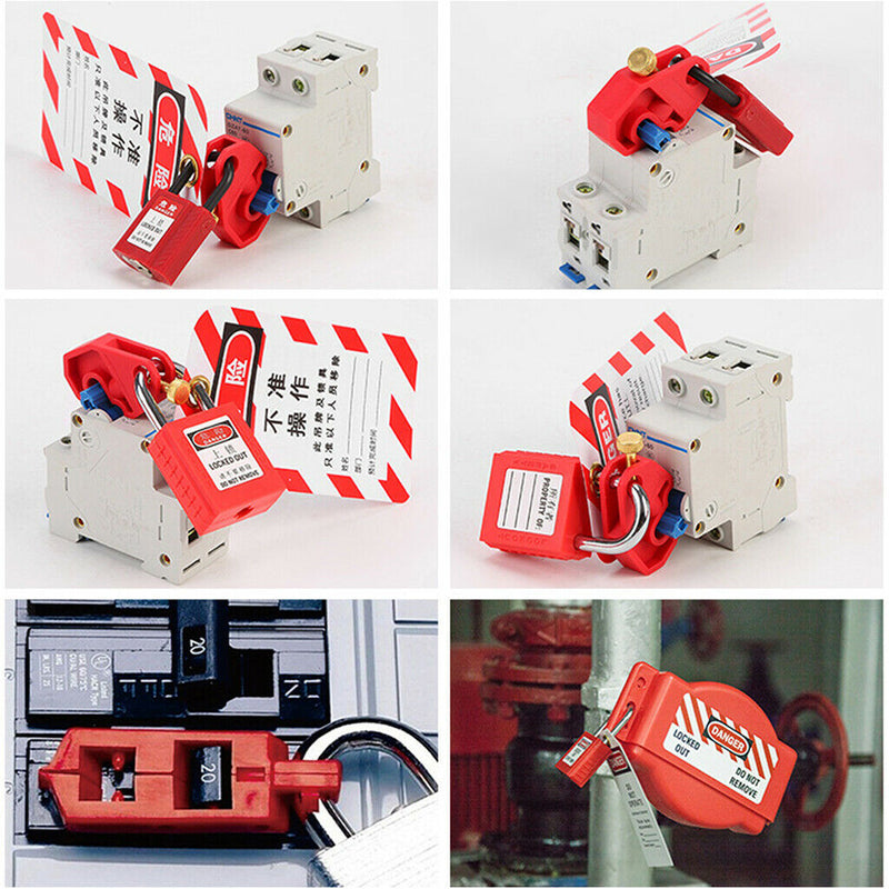 5PCS Universal Circuit Breaker Lockout Red With Twisted Screw, prevent