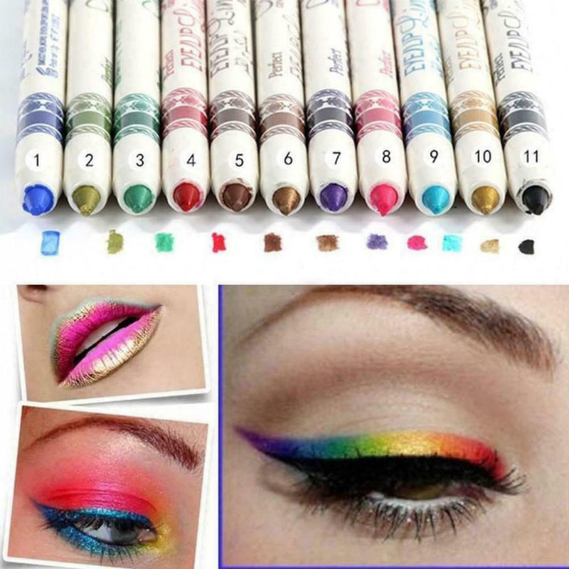 12 Pcs Professional Cosmetic Makeup Eyeliner Eye / Pencil Liner Lip Glitter Z5B0