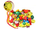 55XWooden Lacing Fruit Alphabet  Beads Box Threading Educational Toy3Cx