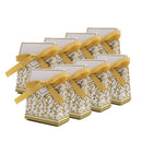 100Pcs Wedding Favour Candy Boxes Bags with Ribbon Sweet Cake Gift Party De D5J1
