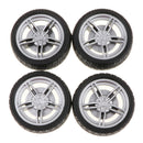 40mm 5 Spoke Plastic Hub Wheel Rim & Tires RC Car Buggy Tyre, Pack Of 4