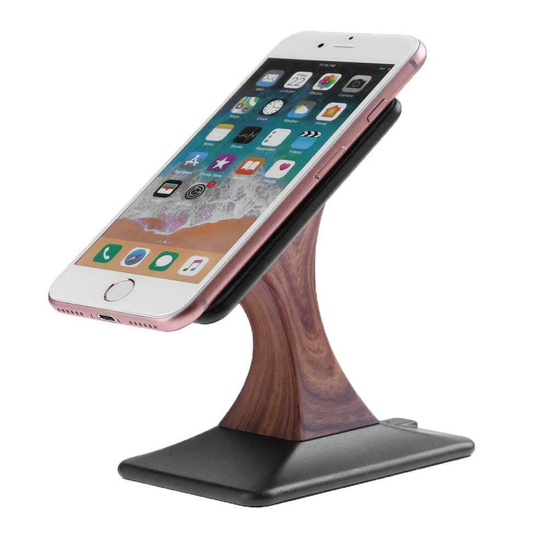 180 Degree Rotation Wood Grain Wireless Charging Stand 9V Charger Stand A