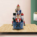 1* 20CM Wooden Nutcracker Music Box Handpainted 4 Soldier Christmas Decoration