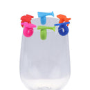 8pcs Silicone Wine Glass Shape Wine Glass Marker Drinking Cup IdentifierB Fw