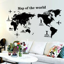 Map of world Wall Stickers,Adhesive Art Decals, For Kids Room Birthday Gift