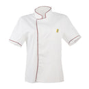 Unisex Single Breasted Short Sleeve Chef Jacket Coat Uniform Cook M
