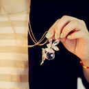 Fashion Women Crystal Fairy Angel Wing Long Chain Sweater Pendant Necklace New
