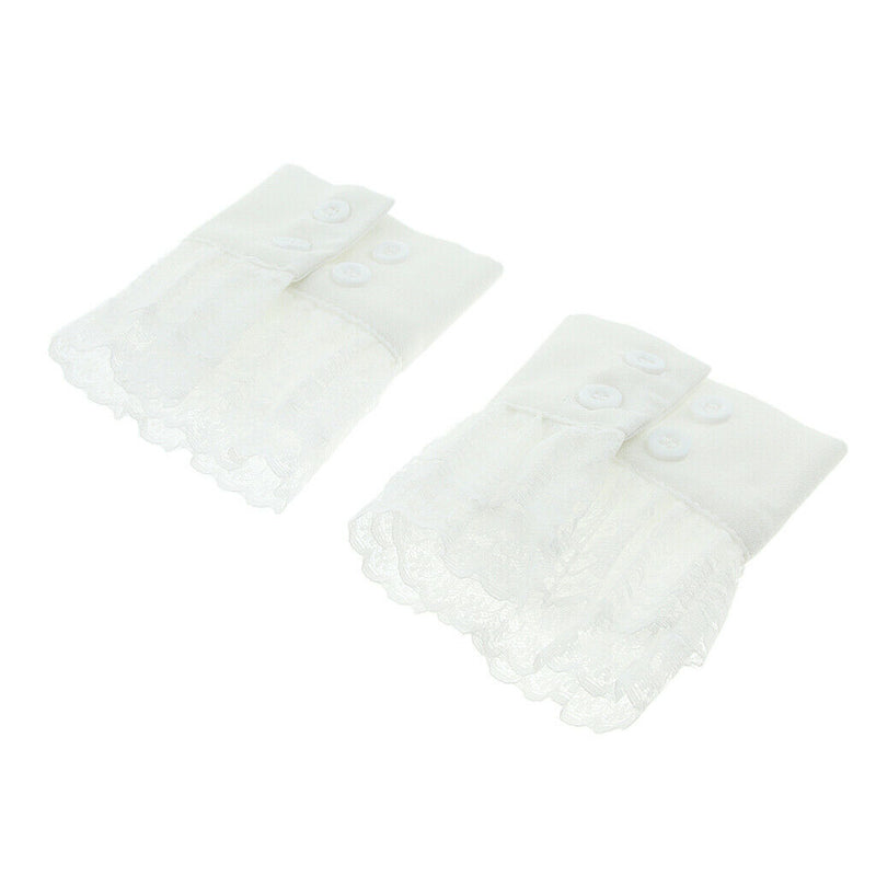 Women Bracelet Bridal Drop Flower White Lace Arm Warmer Cuff Sweet Wristband