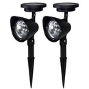 2x 3LED Solar Power Garden Lamp Spot Light Outdoor Lawn Landscape Path Spotlight