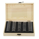 Wooden Coins Display Storage Box Case for Slab Certified Coin With Capsules