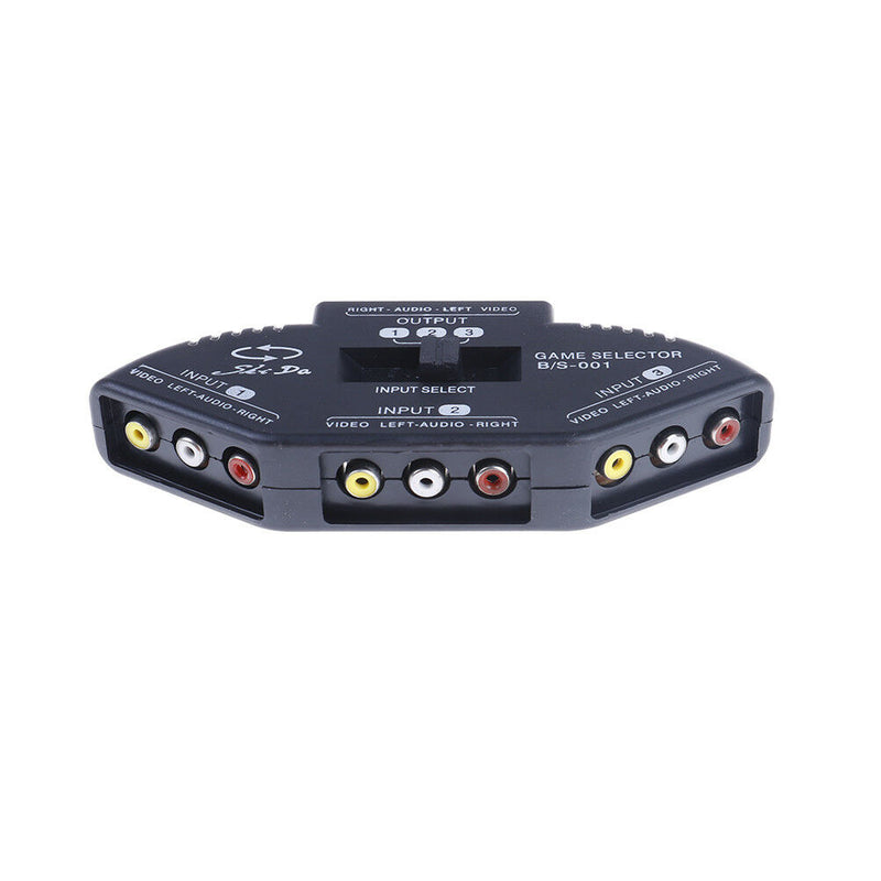3 way audio video av rca switch switcher splitter with cable OZ