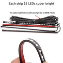 4x 18LED RGB Car Interior Floor Lamp Atmosphere Light Strip Sound Remote Contr Z