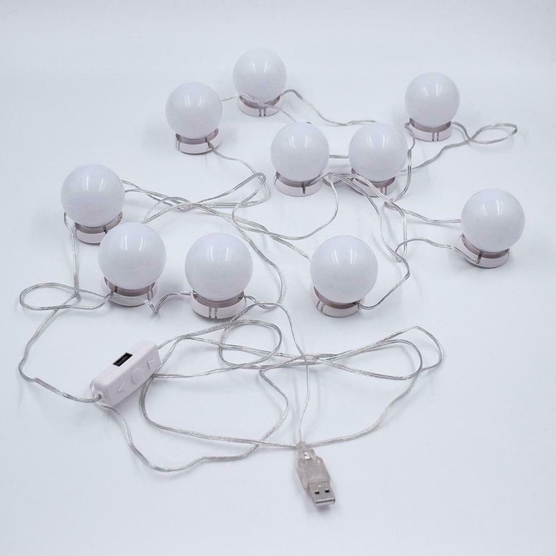 10pcs Makeup Mirror Vanity LED Soft Light Bulbs Kit Cosmetic Lighting White Set