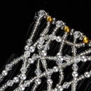 White Butterfly Beaded Double Hair Comb Clip Stretchy Women Hair Accessory