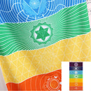 Tassel Rectangle Swimming Bath Spa Beach Towel Yoga Mat Quick Dry Rainbow Print