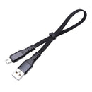 USB to Micro-USB Short Flat Charging Cable with Metal Connector for Android H9U1