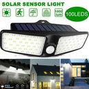 100 LEDSolar Powered  PIR & Light Sensor Outdoor Wall Garden Light Lamp