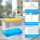 2-in-1Sponge Rack Dispenser Soap Dispenser And Sponge Caddy 13 Ounces