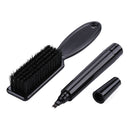 Double End Men Beard Growth Pen Shaping Pen Shaving Brush Kit (Dark Brown) A