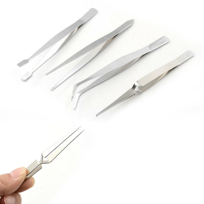 4Pcs Precision Tweezers DIY Electronics Tools Forceps Tweezers Repair Tool Bj