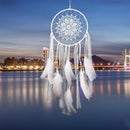 White Fringed Lace Dream Catcher Feather Car Wall Hanging Decoration Craft