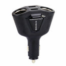 BLACK Car LCD Cigarette Lighter Socket Splitter 2 Dual USB Charger Power Adapter