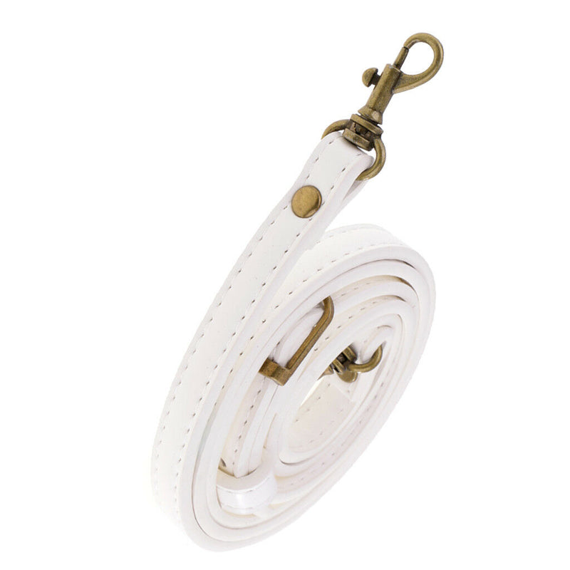 Adjustable PU Leather Handbag Shoulder Bag Strap Replacement White 12mm Wide