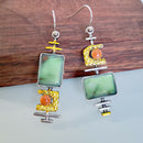 Retro Geometric Turquoise Drop Earrings Ethnic Ear Hook for Women Jewelry