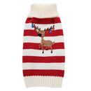 Stripe Christmas Reindeer Dog Sweater Knitted Jumpsuit Winter Clothes Red_M
