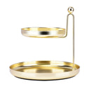 1X(Iron Double Layer Storage Tray Sundries Snacks Jewelry Cosmetic Display