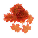100x Artificial Fall Leaves Wedding Favor Autumn Maple Leaf Decoration Orange