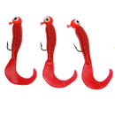 17pcs Fishing Lure Lead Jig Head Hook Grub Worm Soft Baits Shads Silicone