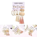 6Pairs Women Bohemia Style Earrings Set Tassel Crystal Ear Stud Dangle R1C0 A2B5