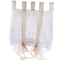 Beige Tap Top Window Curtains Tie-Up Roman Curtain Embroidery Voile 80x140cm