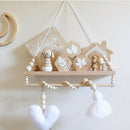 60cm Wooden Beaded White Heart Tassel Curtain Tie Rope Holdback Hanging Deco