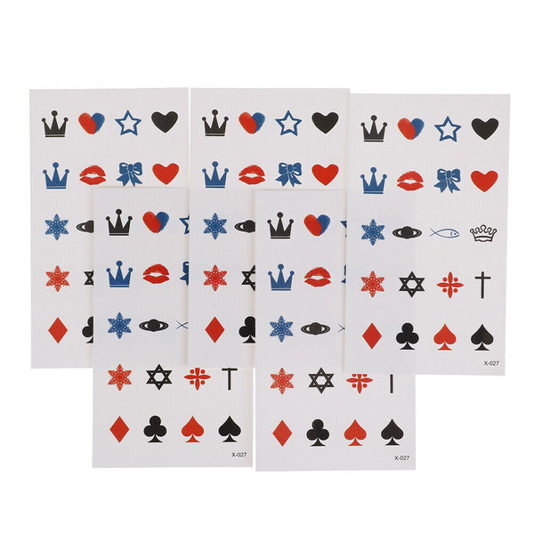 5x Fishing Crown Waterproof Temporary Tattoo Temporales Glitter Sleeve Tatto Gn