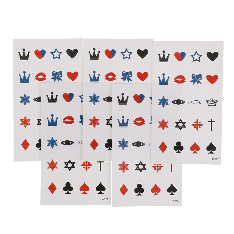 5x Fishing Crown Waterproof Temporary Tattoo Temporales Glitter Sleeve Tatto Gn