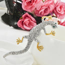 Fashion Crystal Rhinestone Gecko Lizard Animal Brooch Pins Men Women Jewelry