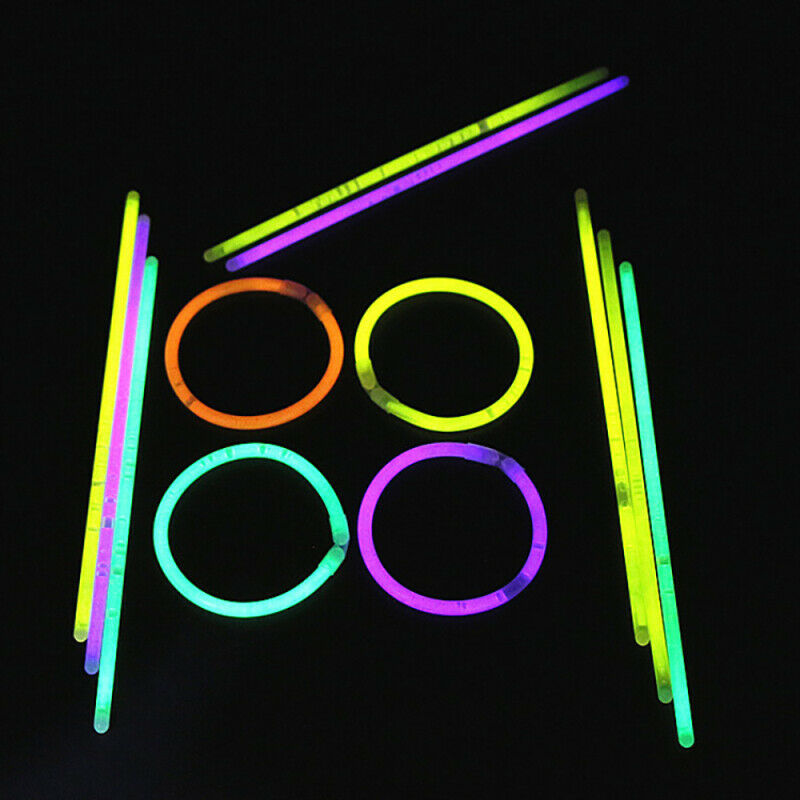 100pcs Neon Colors Glow Sticks Bulk Party Bag Necklace Bracelets Disco DIY LED