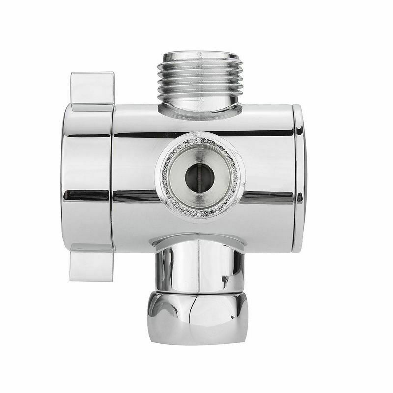 1/2 inch 3-Way T-adapter Diverter Valve Adjustable Shower Head Arm Mounted
