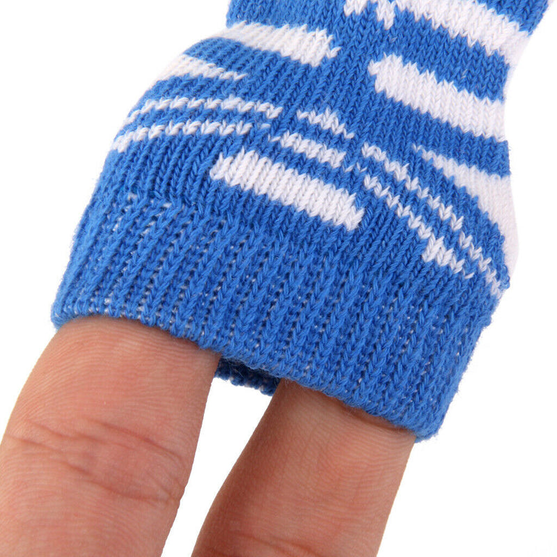 Striped Pet Dog Doggie Socks Paws Covers w/ Non-slip Bottom -Size S