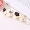 3pcs/set Fashion Water Drop Zircon Geometric Ring Women Knuckle Rings Jewelry