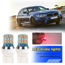 2x T20 3157 Strobe Flash LED Bulbs for Car Brake Turn Signal Light (Red)