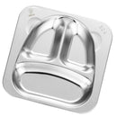 Stainless Steel Lunch Container Serving Dish Tray Snack Plate Kids 3 Cell