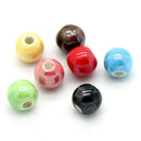 50pcs Jewelry Accessories 50 Mixed Ceramic Beads Round 6 mm Dia.