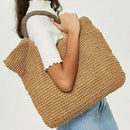 Fashion Summer Round Straw Bag Beach Rattan Women Handbag Totes Ladies Knit